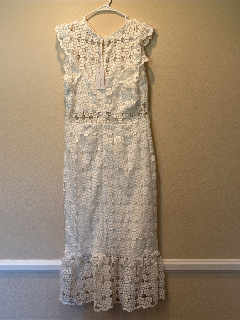 Petal & Pup Lauren White Crochet Lace Midi Dress - Picture 4 of 11